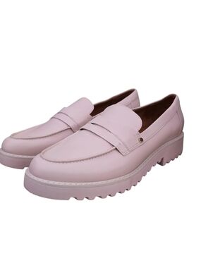 Franco Sarto Cassandra Leather Lug Sole Loafers Pink 8.5